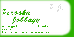 piroska jobbagy business card